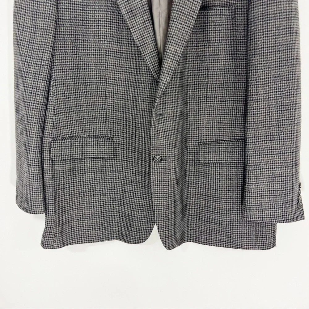 Lauren Ralph Lauren Houndstooth Wool Single Breasted Blazer Coat Size 50L